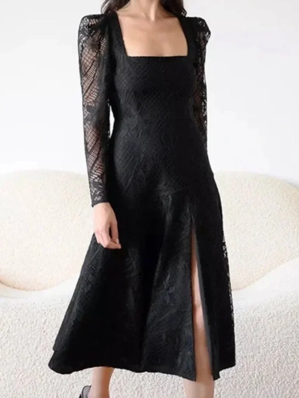 Yumi Kim Black, Long Sleeve Formal Midi Dress - Picture 1 of 3